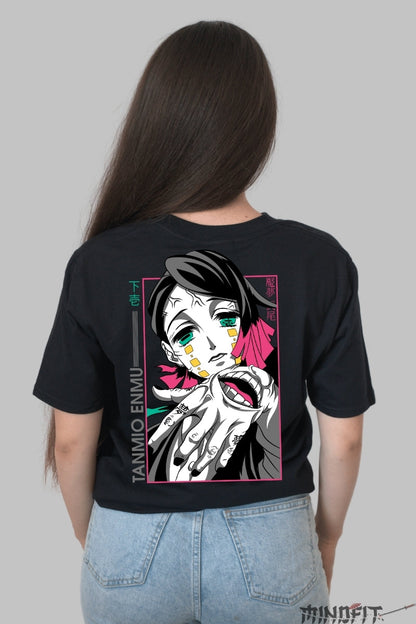 Tricou Anime Demon Slayer - Enmu Hypnosis Art Dama Negru