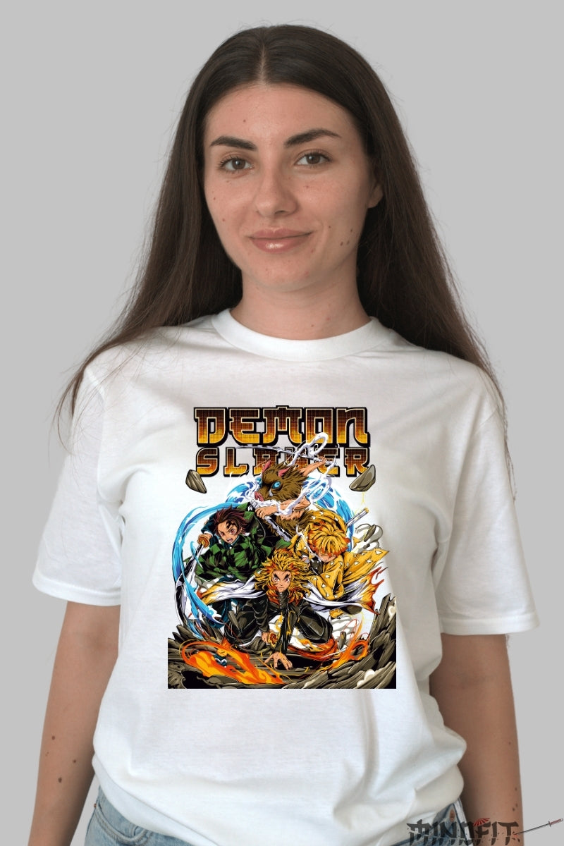 Tricou Anime Demon Slayer - Eroii Respira-iei Supreme dama alb
