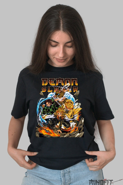 Tricou Anime Demon Slayer - Eroii Respira-iei Supreme dama negru