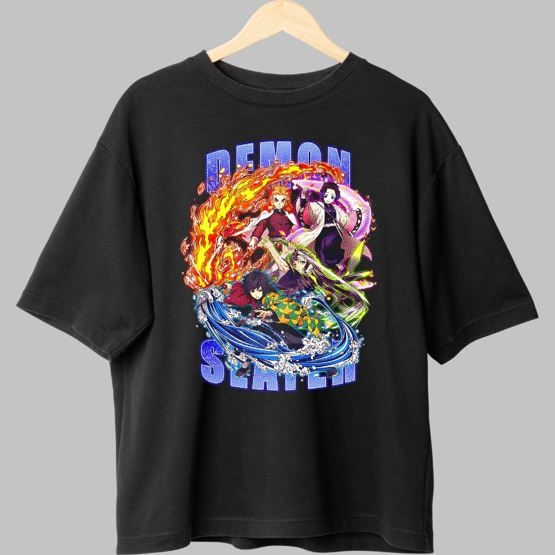 Tricou Anime Demon Slayer - Forta Elemente si Lupta Suprema fata