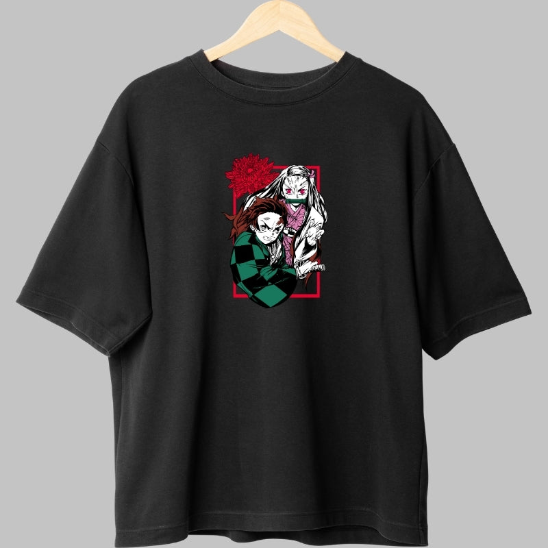 Tricou Anime Demon Slayer - Fratii Kamado Fata