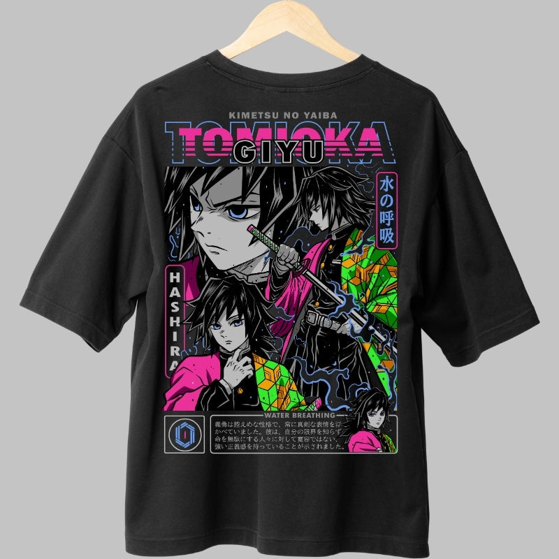 Tricou Anime Demon Slayer - Giyu Hashira Fight Spate