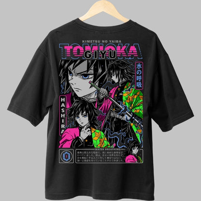 Tricou Anime Demon Slayer - Giyu Hashira Fight Spate