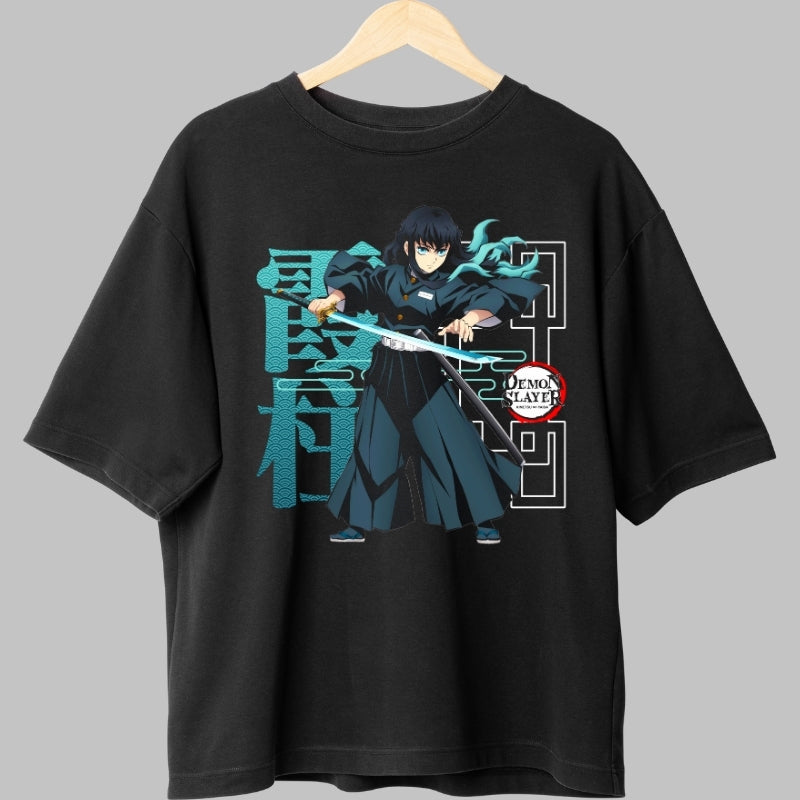 Tricou Anime Demon Slayer - Giyu Stilul Apei fata