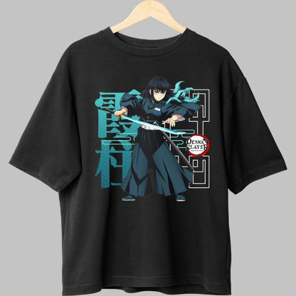Tricou Anime Demon Slayer - Giyu Stilul Apei fata