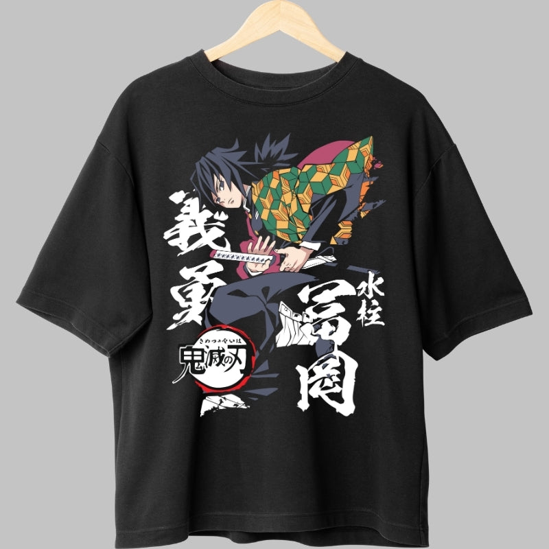 Tricou Anime Demon Slayer - Giyu Tomioka Water Hashira fata
