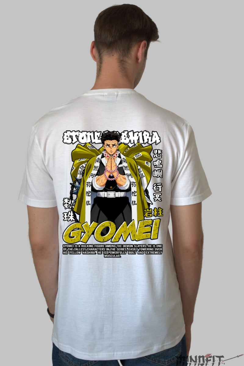 Tricou Anime Demon Slayer - Gyomei Hashira Barbat Alb