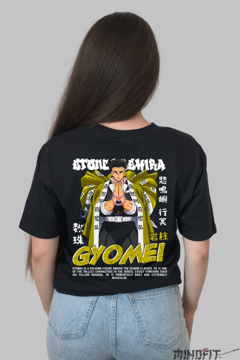 Tricou Anime Demon Slayer - Gyomei Hashira Dama Negru
