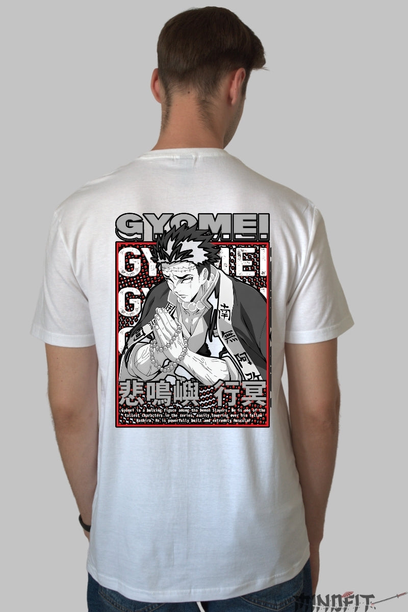 Tricou Anime Demon Slayer - Gyomei Hashira Zen Barbat Alb