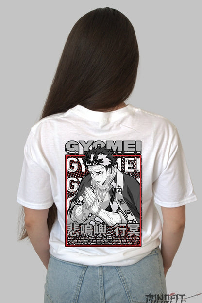 Tricou Anime Demon Slayer - Gyomei Hashira Zen Dama alb