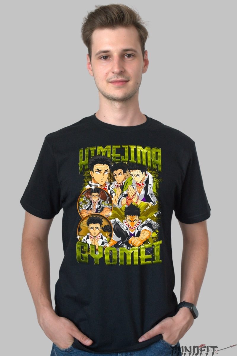 Tricou Anime Demon Slayer - Gyomei Himejima Pillar Mode barbat negru