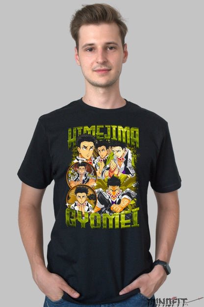 Tricou Anime Demon Slayer - Gyomei Himejima Pillar Mode barbat negru