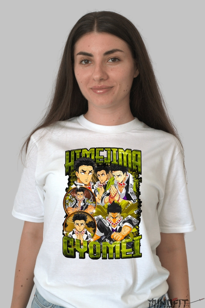 Tricou Anime Demon Slayer - Gyomei Himejima Pillar Mode dama alb
