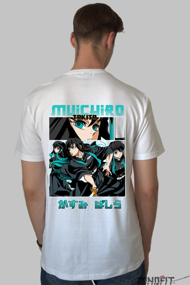 Tricou Anime Demon Slayer - Hashira Ceata Muichiro Barbat Alb