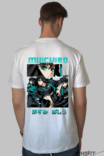 Tricou Anime Demon Slayer - Hashira Ceata Muichiro Barbat Alb
