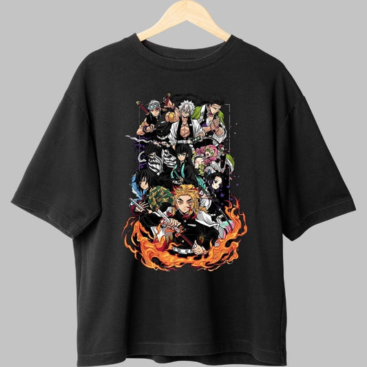 Tricou Anime Demon Slayer - Hashira Flame Power fata