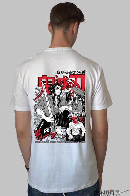 Tricou Anime Demon Slayer - Hotaru Forja Sabiei Barbat Alb