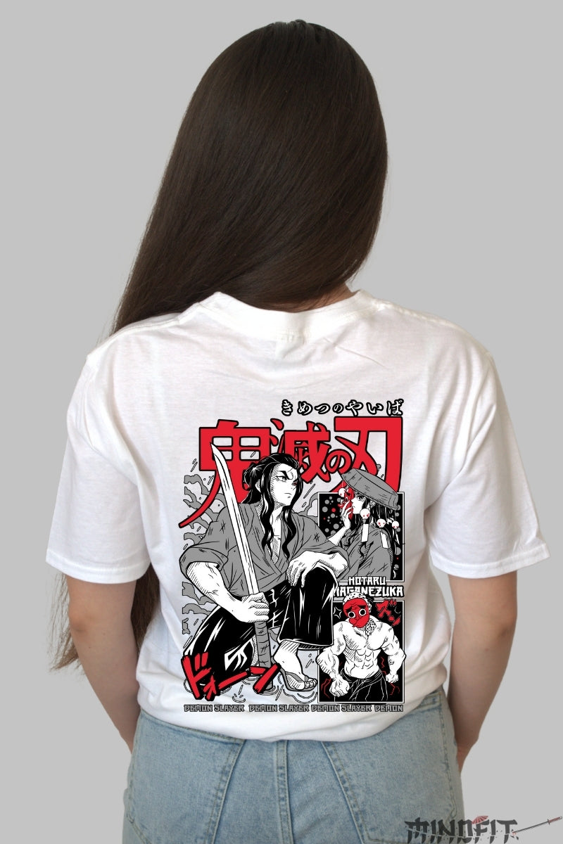 Tricou Anime Demon Slayer - Hotaru Forja Sabiei Dama alb
