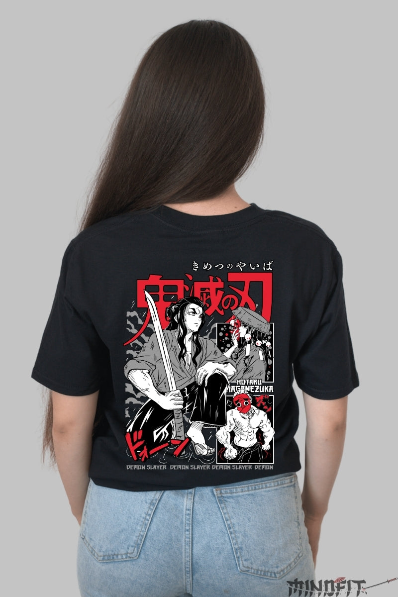 Tricou Anime Demon Slayer - Hotaru Forja Sabiei Dama Negru