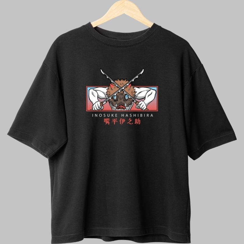 Tricou Anime Demon Slayer - Inosuke Beast Rage Fata