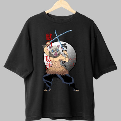 Tricou Anime Demon Slayer - Inosuke Wild Form fata
