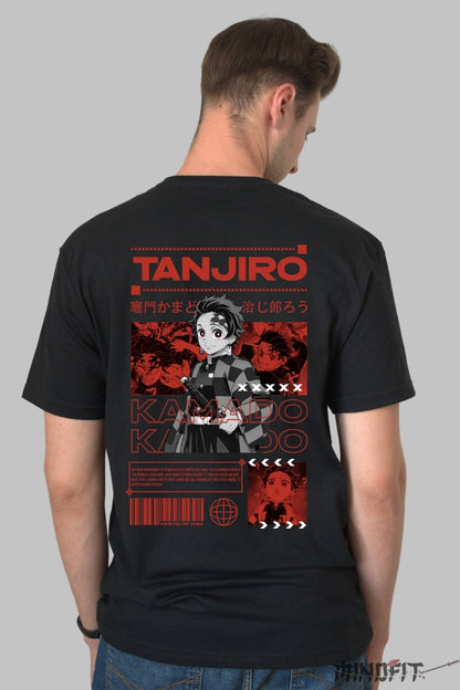 Tricou Anime Demon Slayer - Kamado Tanjiro Style Barbat Negru