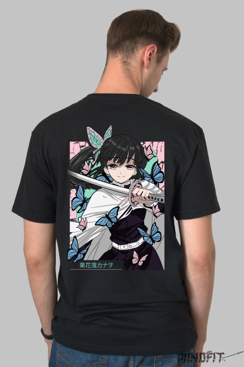Tricou Anime Demon Slayer - Kanata Butterfly Blade Barbat Negru