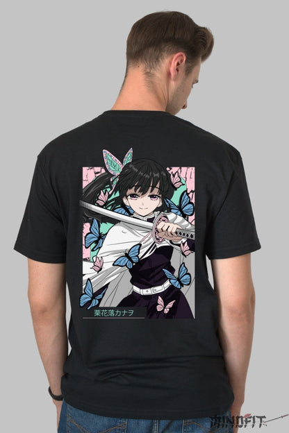 Tricou Anime Demon Slayer - Kanata Butterfly Blade Barbat Negru