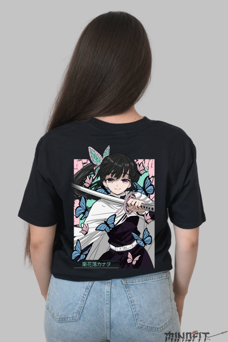 Tricou Anime Demon Slayer - Kanata Butterfly Blade Dama Negru