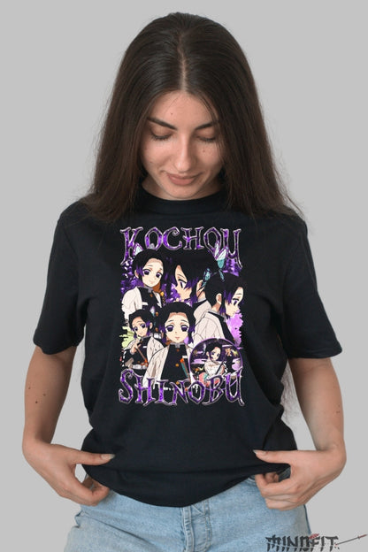 Tricou Anime Demon Slayer - Kochou Shinobu Eleganta Otravitoare dama negru