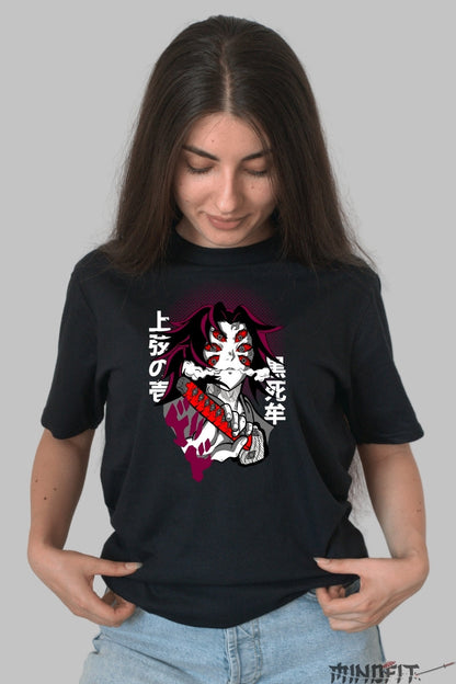 Tricou Anime Demon Slayer - Kokushibo Forma Lunii Superioare dama negru