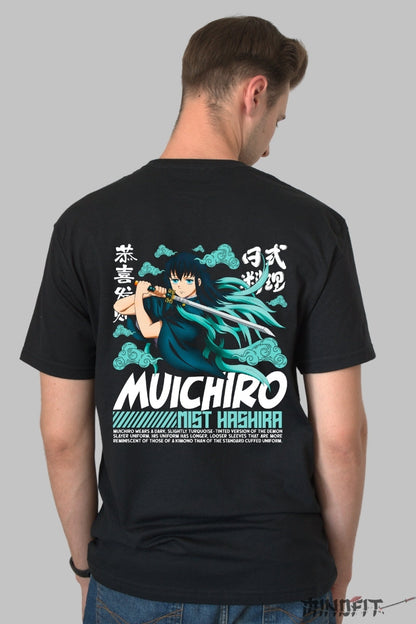 Tricou Anime Demon Slayer - Mist Hashira Muichiro Barbat Negru