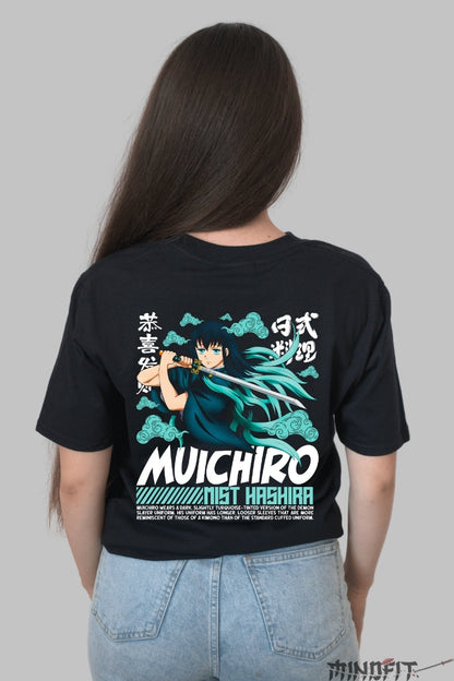 Tricou Anime Demon Slayer - Mist Hashira Muichiro Dama Negru