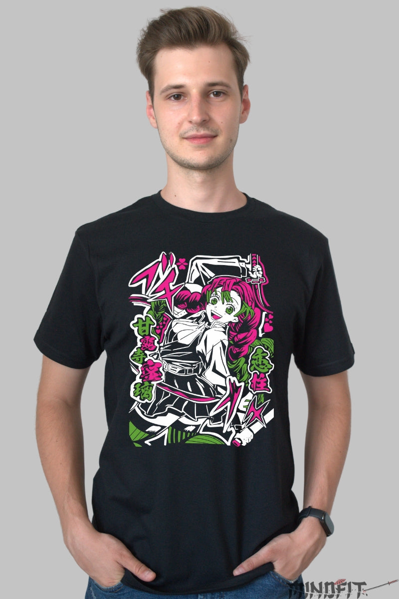 Tricou Anime Demon Slayer - Mitsuri Farmec Exploziv Barbat Negru