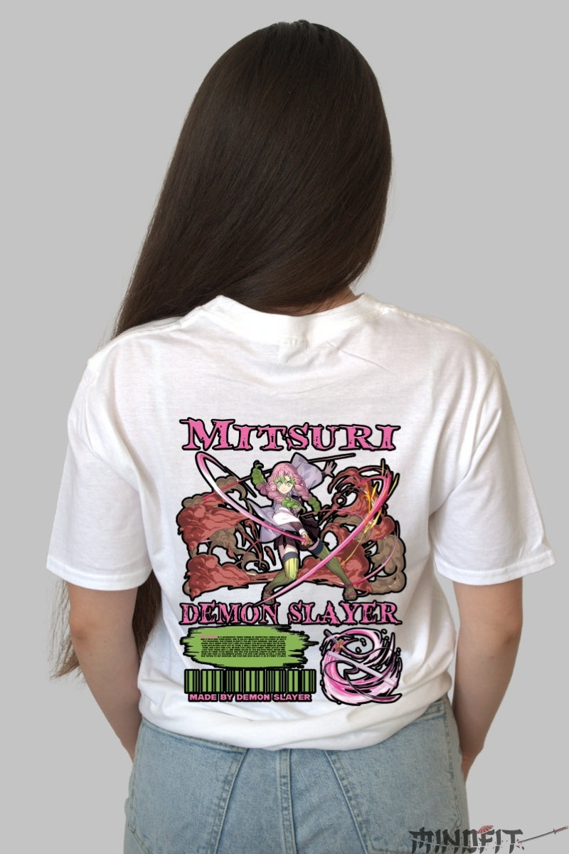Tricou Anime Demon Slayer - Mitsuri Love Form Dama alb