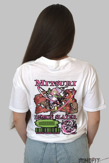 Tricou Anime Demon Slayer - Mitsuri Love Form Dama alb