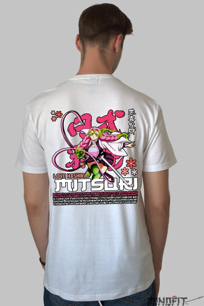 Tricou Anime Demon Slayer - Mitsuri Love Hashira Barbat Alb