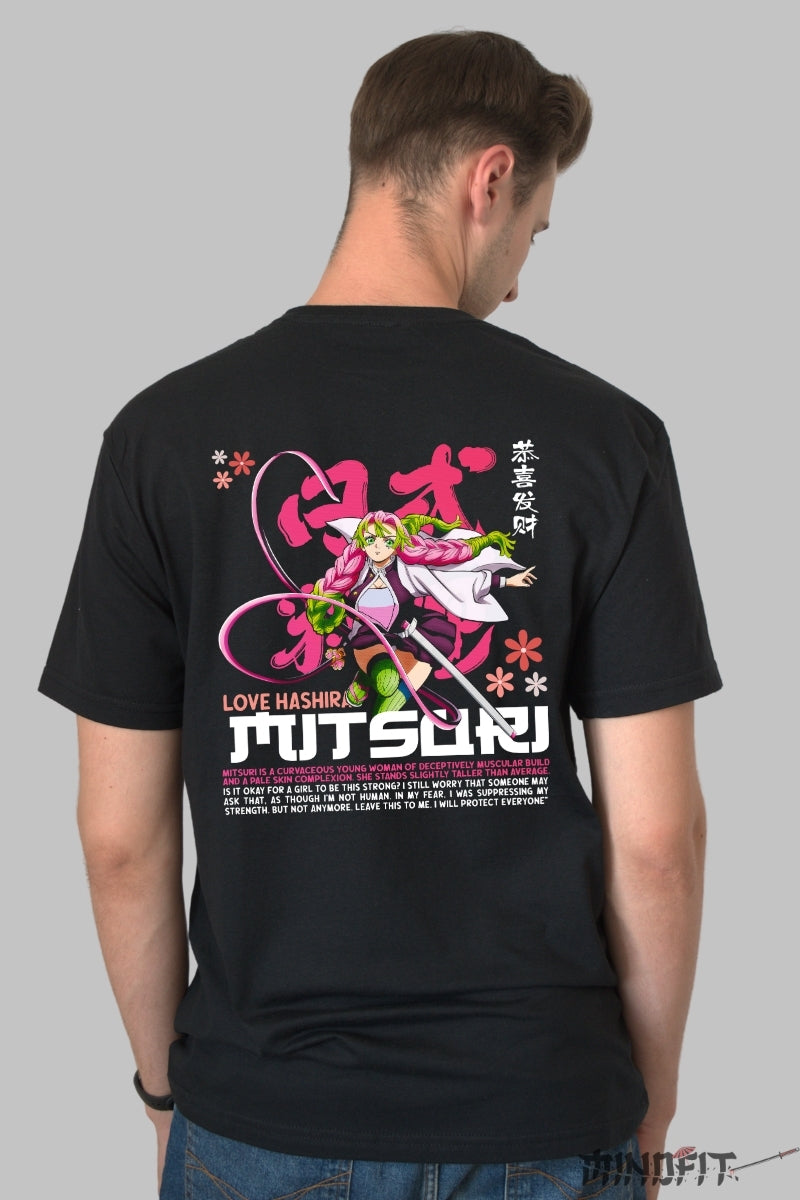 Tricou Anime Demon Slayer - Mitsuri Love Hashira Barbat Negru
