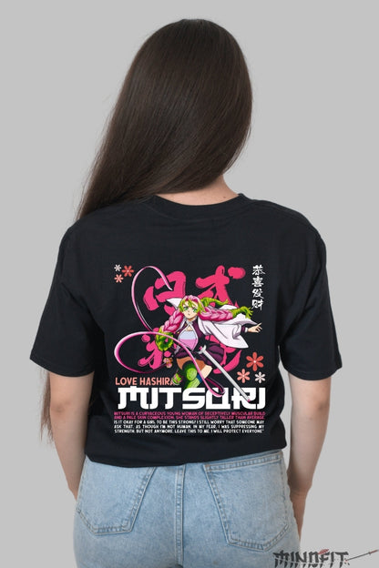 Tricou Anime Demon Slayer - Mitsuri Love Hashira Dama Negru
