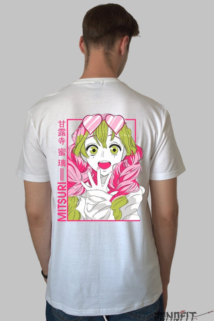 Tricou Anime Demon Slayer - Mitsuri Love Hashira Barbat Alb