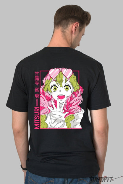 Tricou Anime Demon Slayer - Mitsuri Love Hashira Barbat Negru