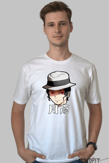 Tricou Anime Demon Slayer - Muzan Kibutsuji Look Intunecat barbat alb