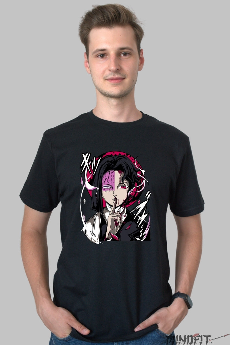 Tricou Anime Demon Slayer - Muzan Kibutsuji Silenced Darkness barbat negru