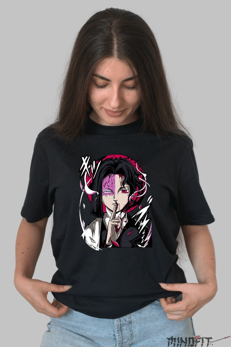 Tricou Anime Demon Slayer - Muzan Kibutsuji Silenced Darkness dama negru