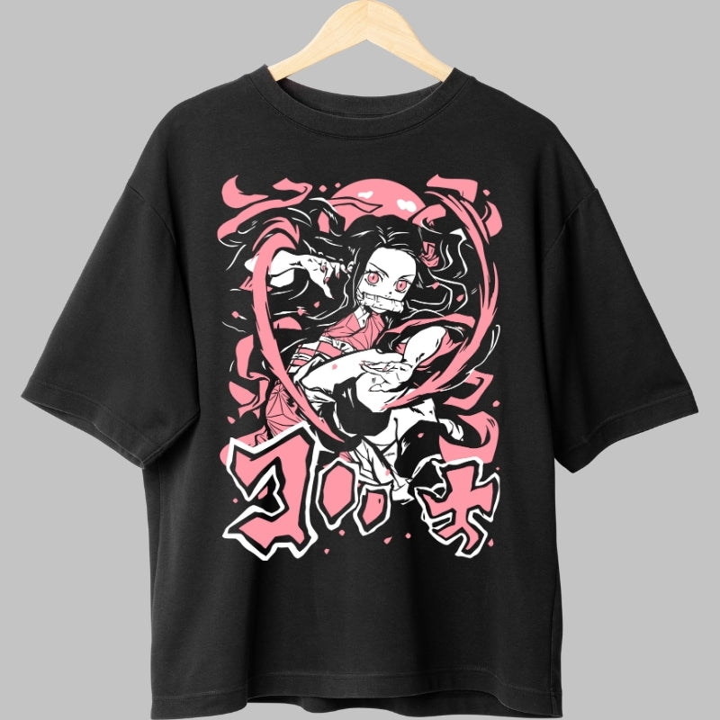 Tricou Anime Demon Slayer - Nezuko Blood Art Impact fata