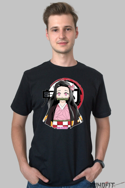 Tricou Anime Demon Slayer - Nezuko Kamado Spirit Protectiv barbat negru