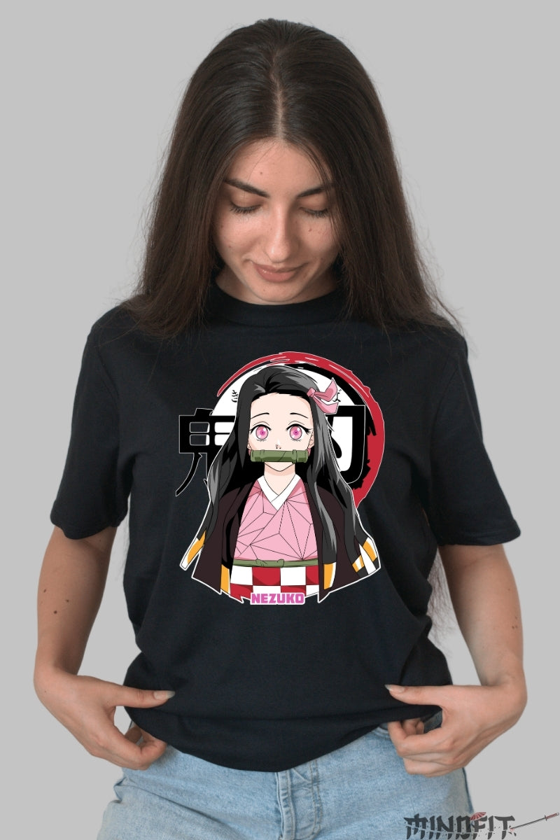 Tricou Anime Demon Slayer - Nezuko Kamado Spirit Protectiv dama negru