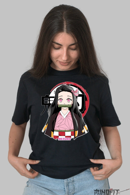 Tricou Anime Demon Slayer - Nezuko Kamado Spirit Protectiv dama negru