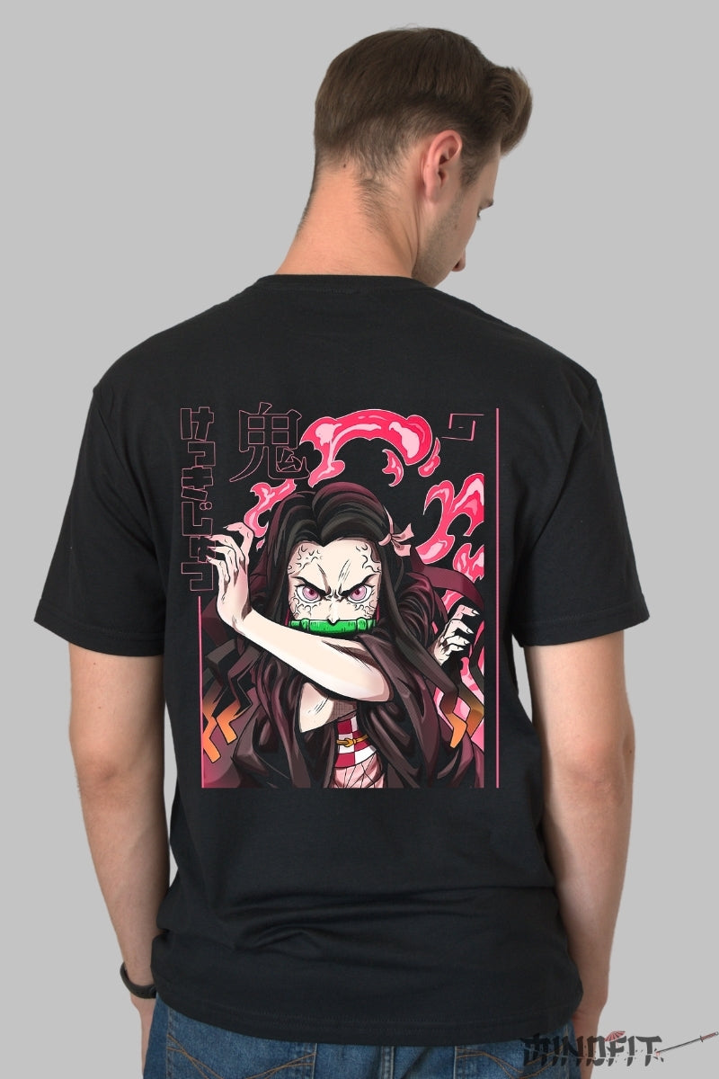 Tricou Anime Demon Slayer - Nezuko Rage Mode Barbat Negru