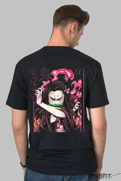Tricou Anime Demon Slayer - Nezuko Rage Mode Barbat Negru